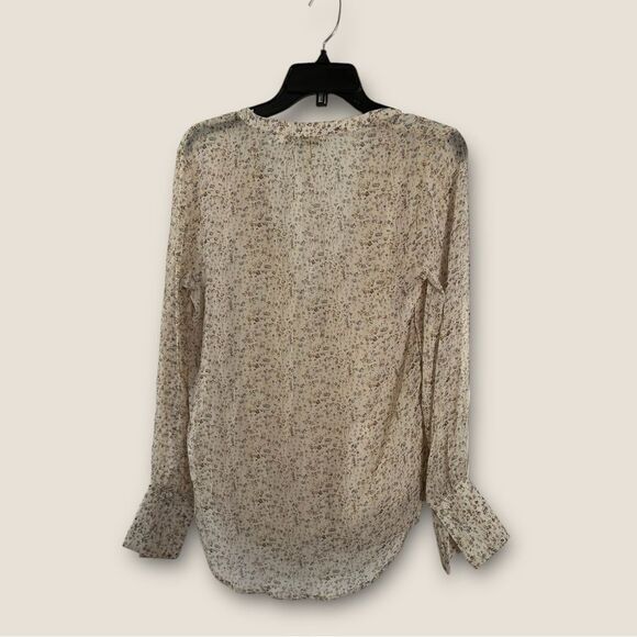 Long sleeve button up blouse size S, floral design, NWOT - Picture 6 of 11